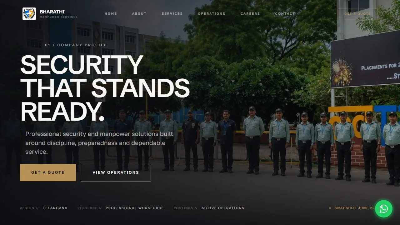 Bharathi Manpower Services website preview